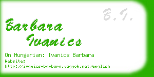 barbara ivanics business card